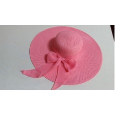 Mujer embroidery cap big wide brim ladies summer  hat pink with big bow  eb-15949616